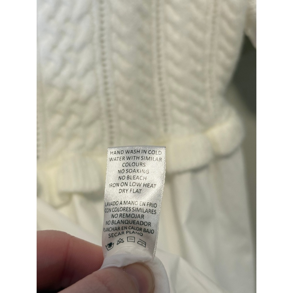 MABLE • NWT Ariana Sweater Bubble Skirt Mini Dress White Cable Knit Sz Medium - Picture 13 of 13